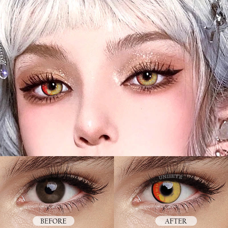 Uniieye Anime Tear Red Prescription Cosplay Colored Contact Lenses-UNIIEYE