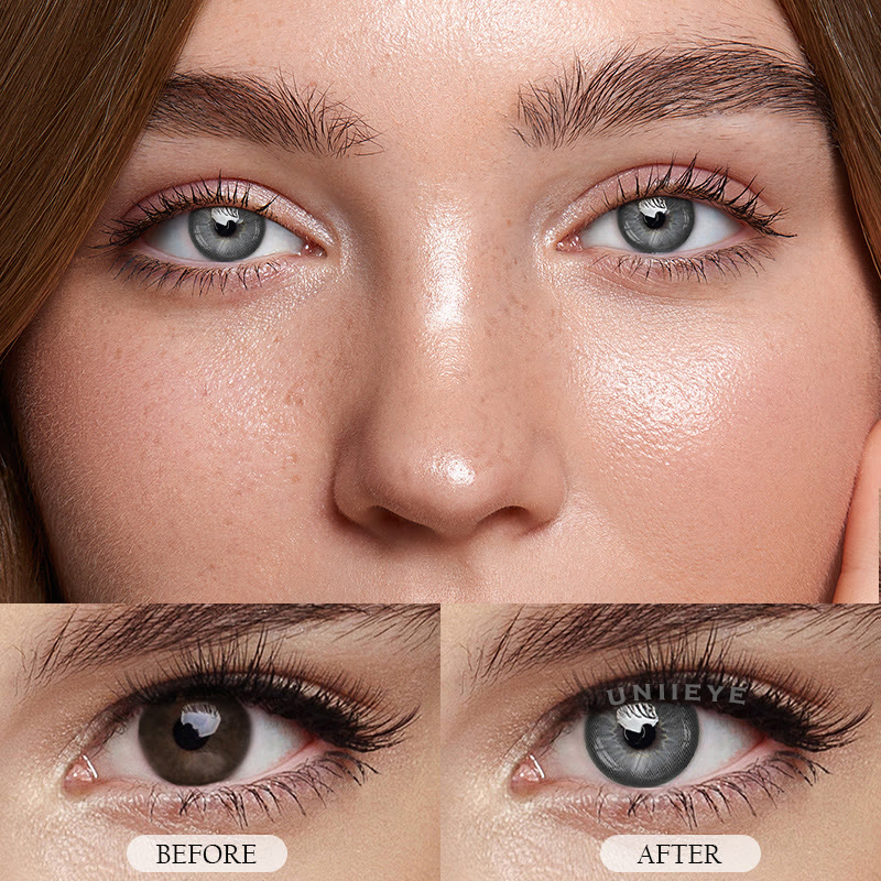 Uniieye Dolly Grey Prescription Colored Contact Lenses