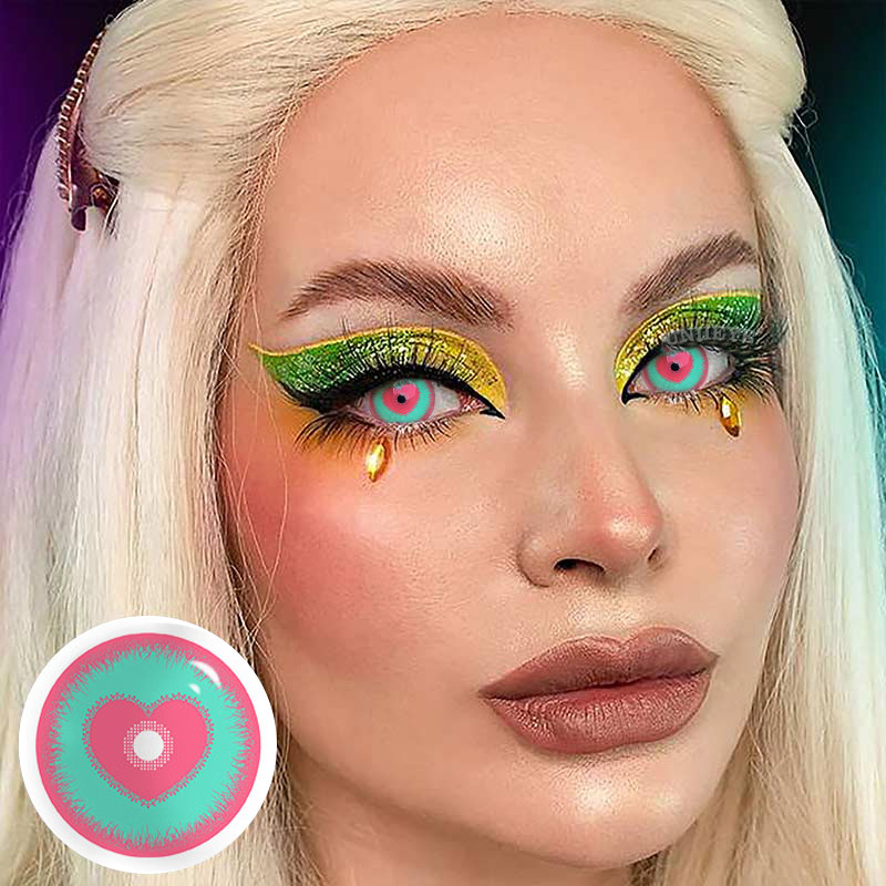 Uniieye Blind Minecraft Green Pink Prescription Cosplay Colored Contact Lenses-UNIIEYE