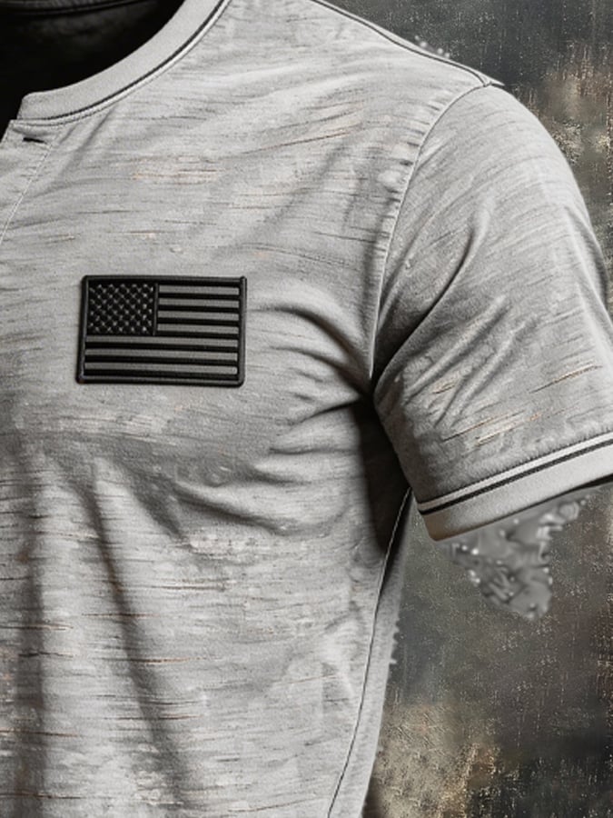 Men's Retro Comfortable Breathable Bamboo Cotton Patriot T-shirt-America250