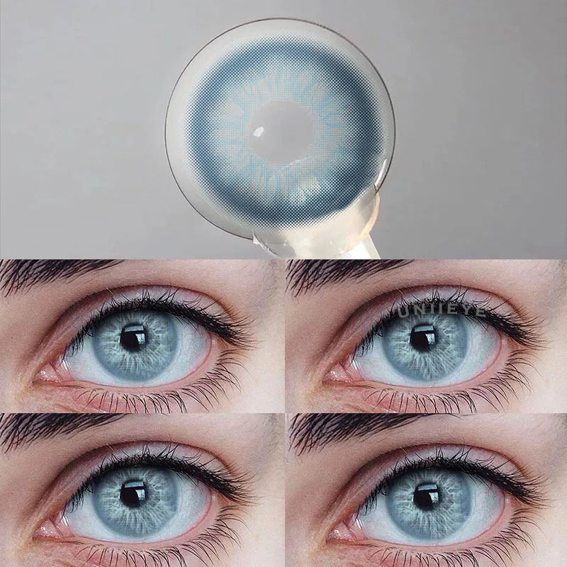 Uniieye Unspoken Mirage Blue Prescription Colored Contact Lenses