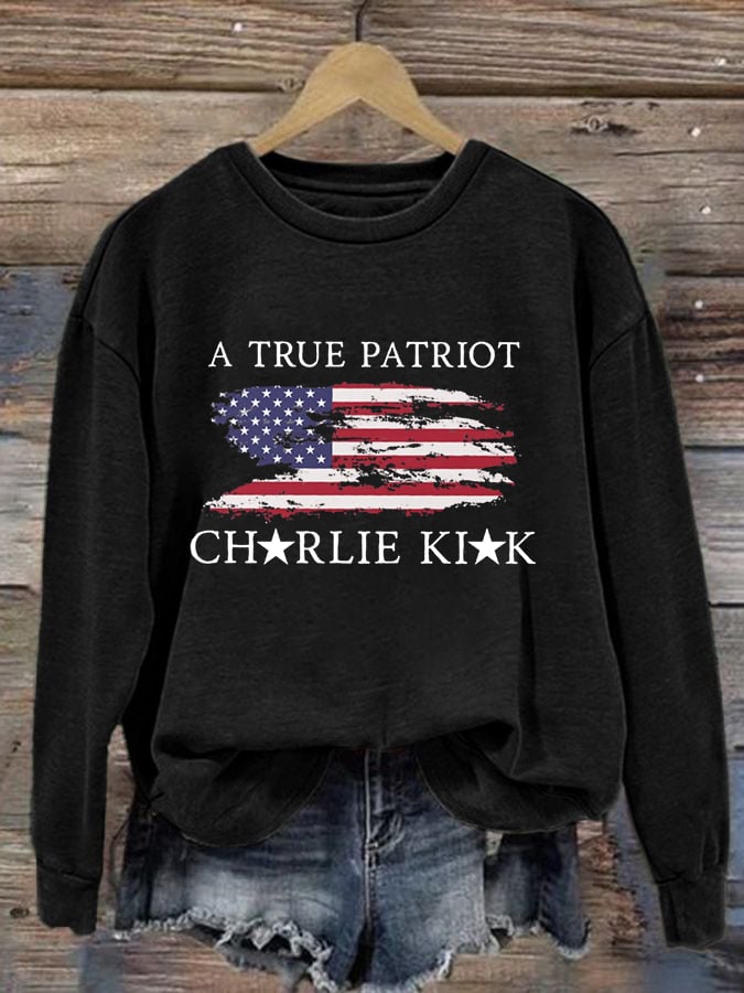 Women's Freedom American Flag Print Sweatshirt-America250