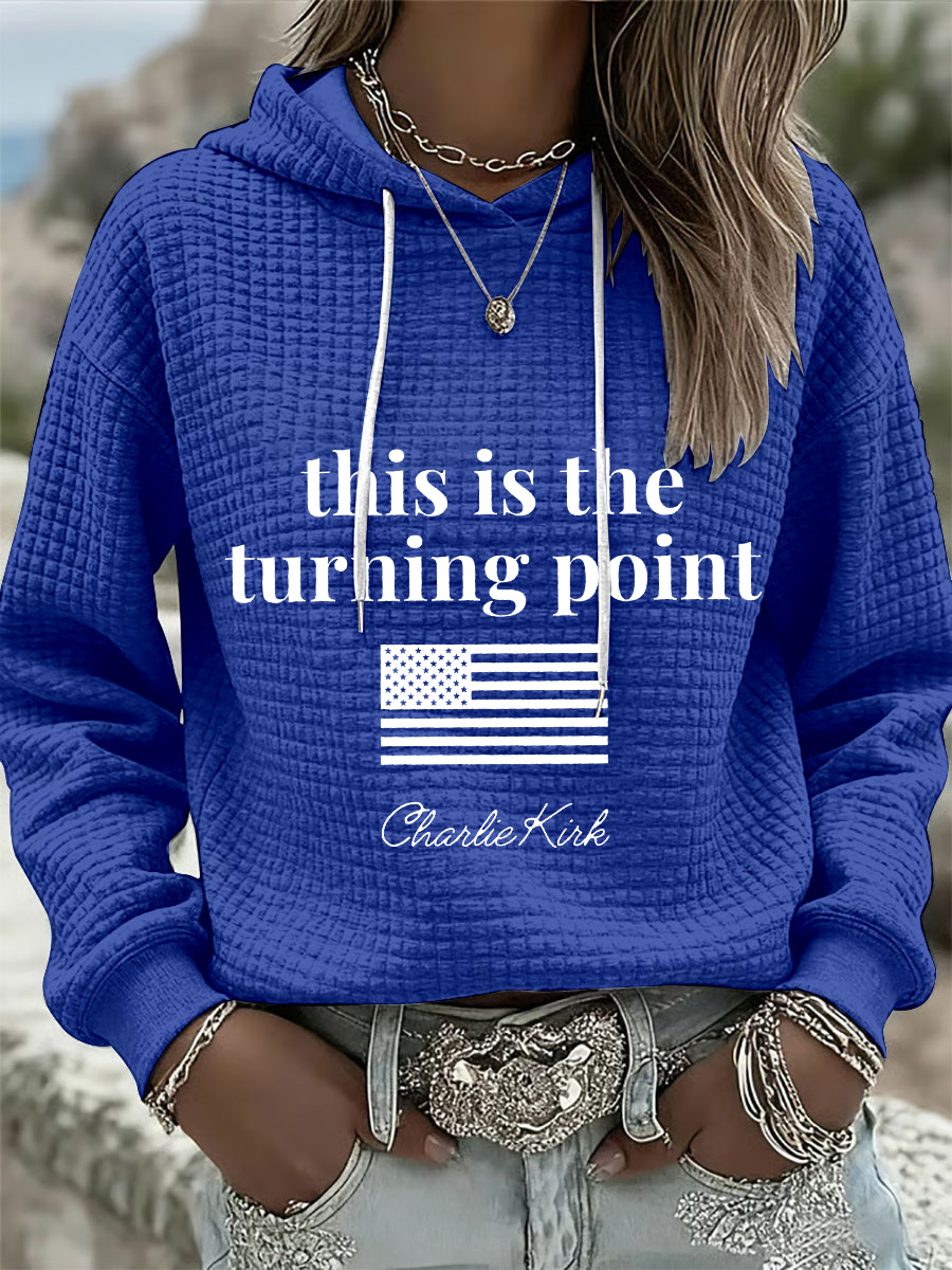 Women's Patriotic Waffle Hoodie-America250