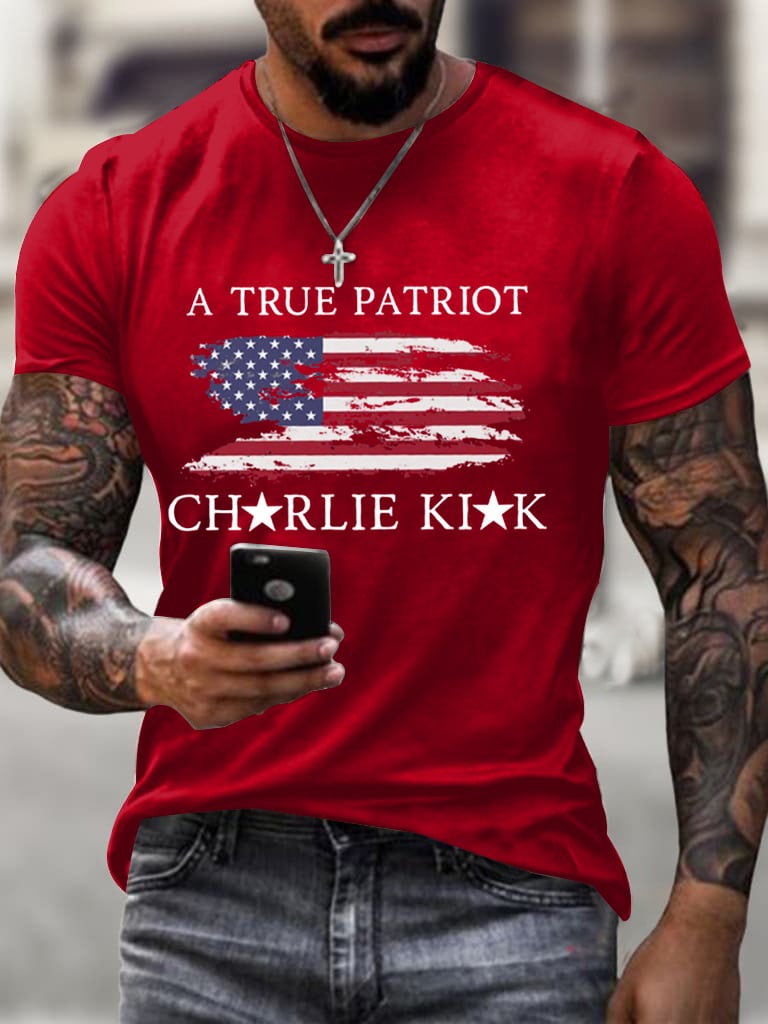 Men's A True Patriot Printed Casual T-shirt-America250