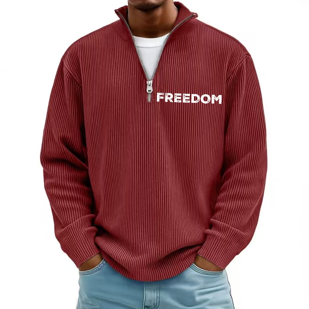 Men's Freedom Ribbed Quarter-Zip Sweatshirt-America250