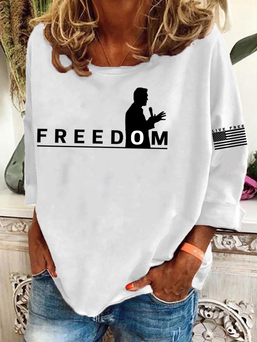 Women's Freedom Live Free Print Sweatshirt-America250