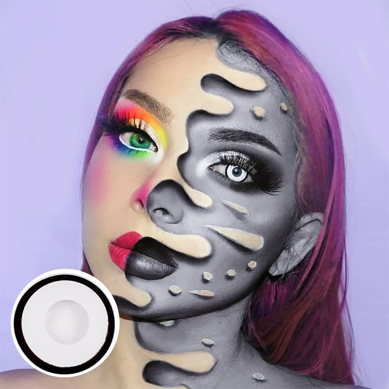 Uniieye White Manson Prescription Cosplay Colored Contact Lenses-UNIIEYE