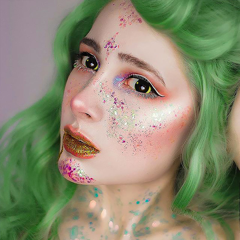 Uniieye Moon Star Yellow Cosplay Colored Contact Lenses-UNIIEYE