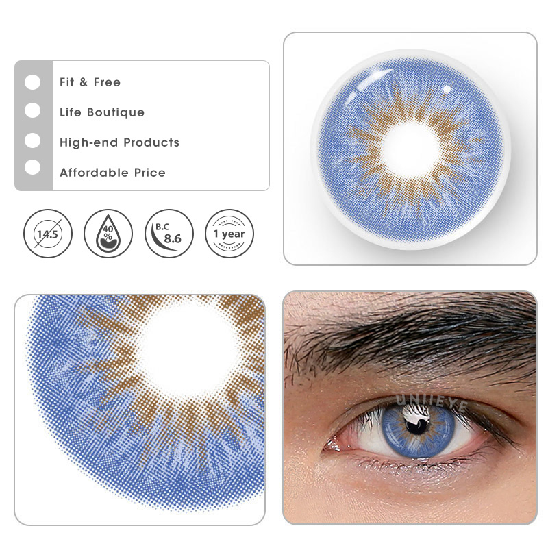 Uniieye Crush Blue Men Colored Contact Lenses