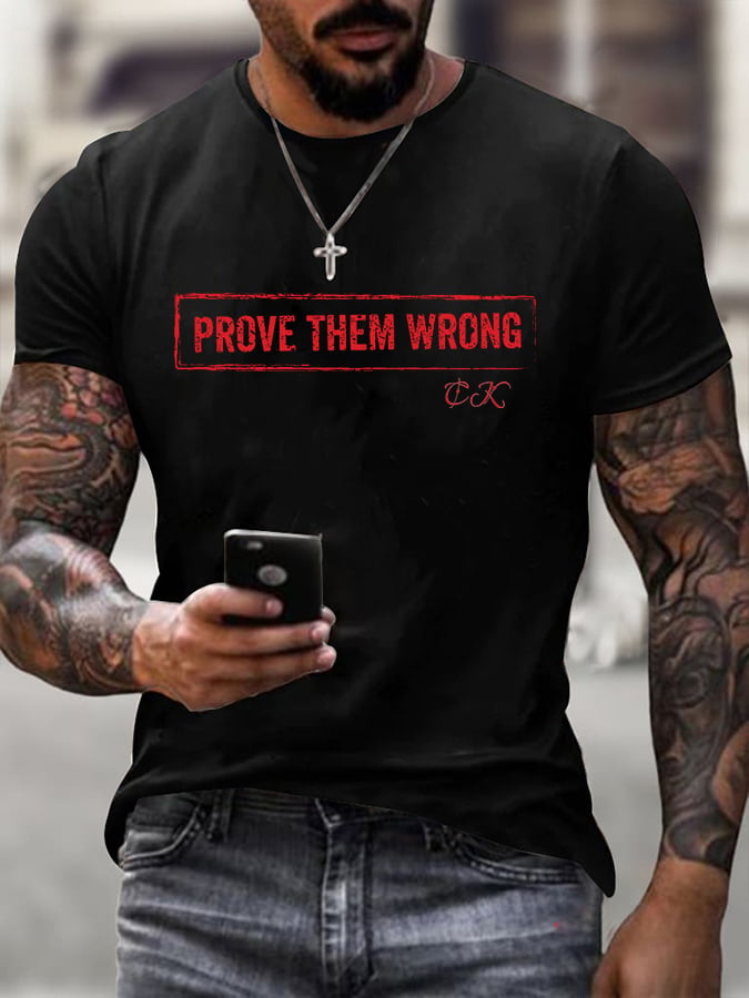 Men'S Casual Letter Print T-Shirt-America250