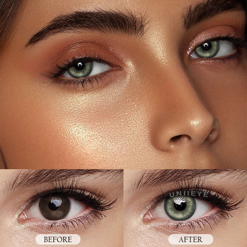 Uniieye Neo Sunflower Green Prescription Colored Contact Lenses