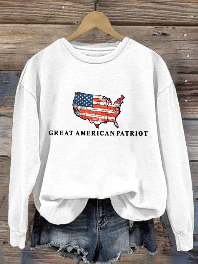 Women's Printed Casual Sweatshirts-America250