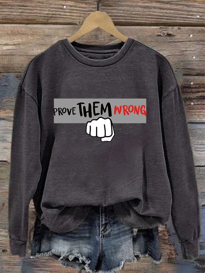 Women'S Casual Letter Print Long-Sleeved Sweatshirt-America250