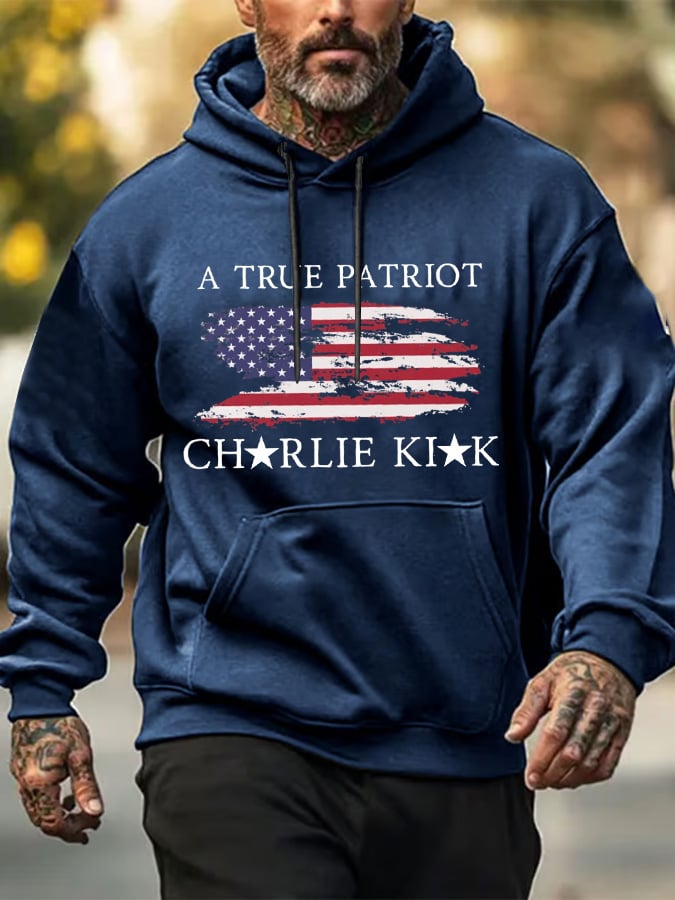 Men's Freedom American Flag Print Casuasl Hoodie-America250