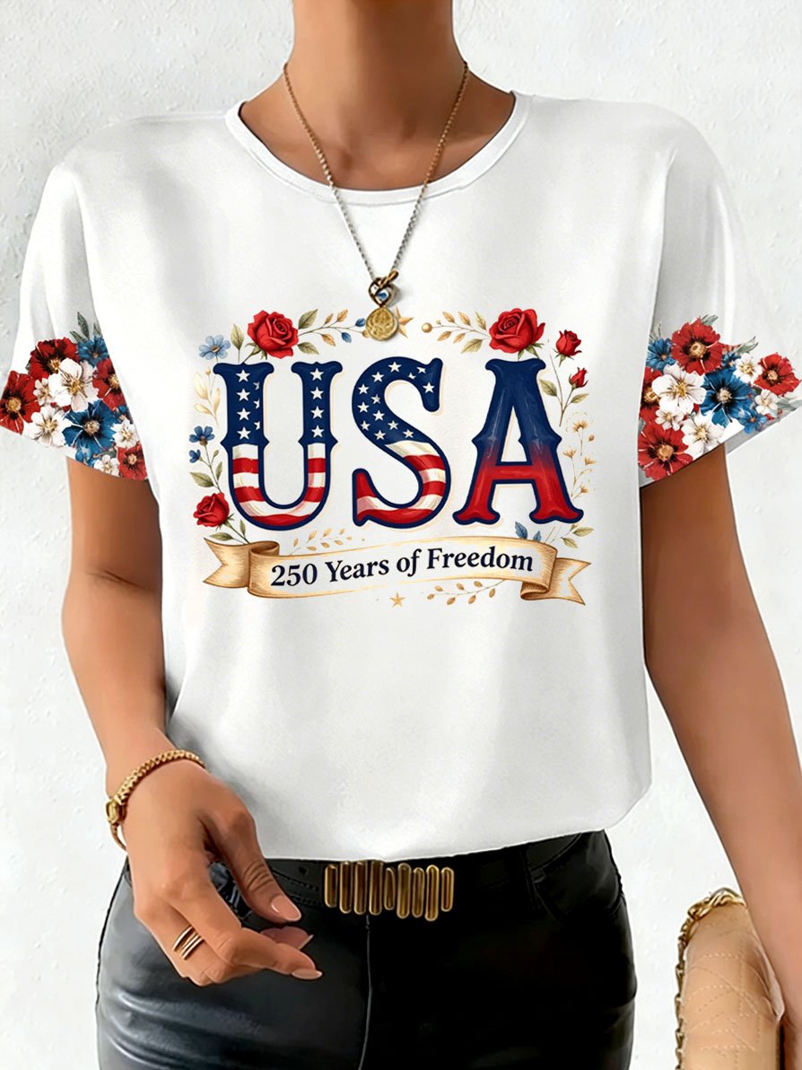 Women's Fashion American 250th Anniversary Short-Sleeved T-Shirt-America250