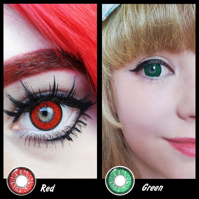 Uniieye Red Prescription Cosplay Colored Contact Lenses-UNIIEYE