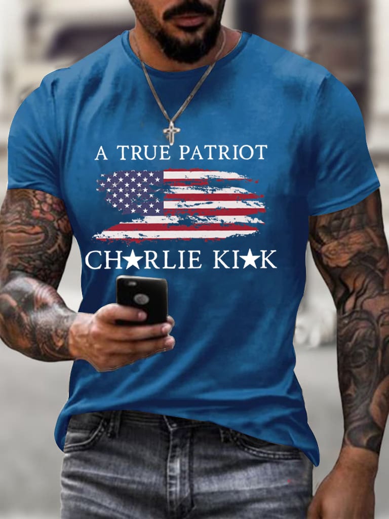 Men's A True Patriot Printed Casual T-shirt-America250