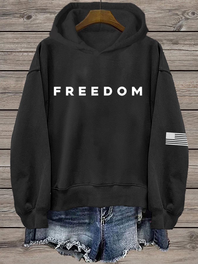 Women's Freedom Print Hooded Sweatshirt-America250