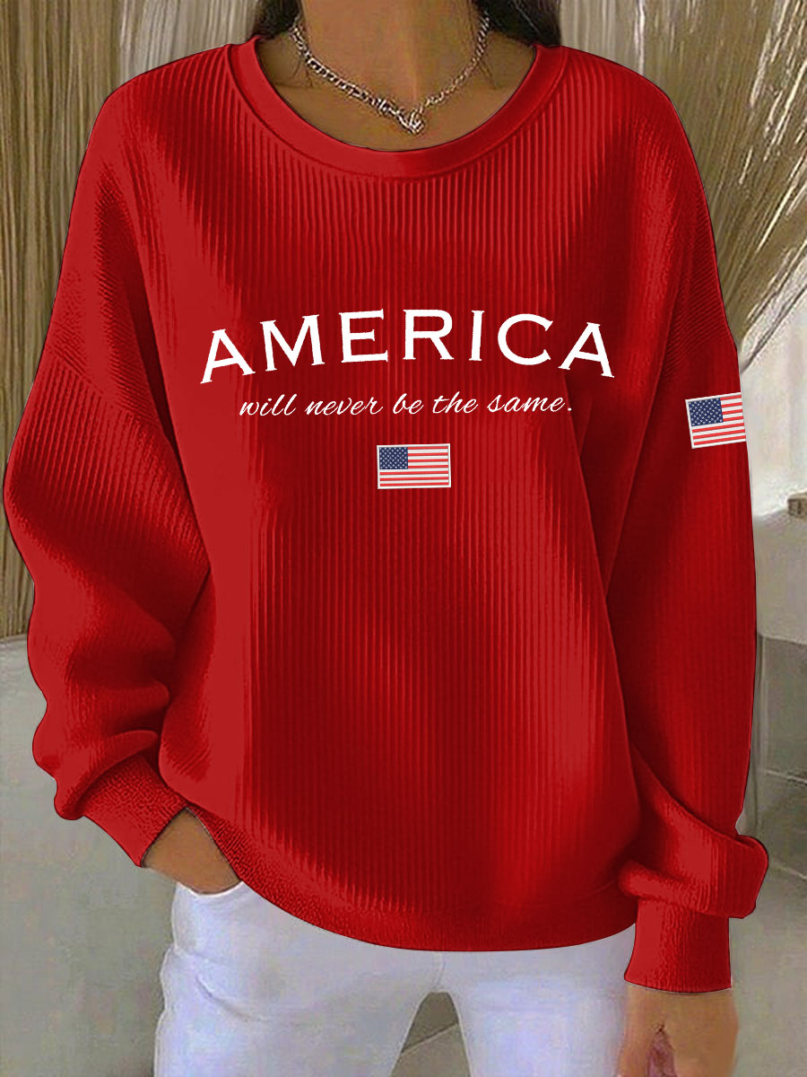 Women's American Will Never Be The Same Printed Casual Sweatshirt-America250
