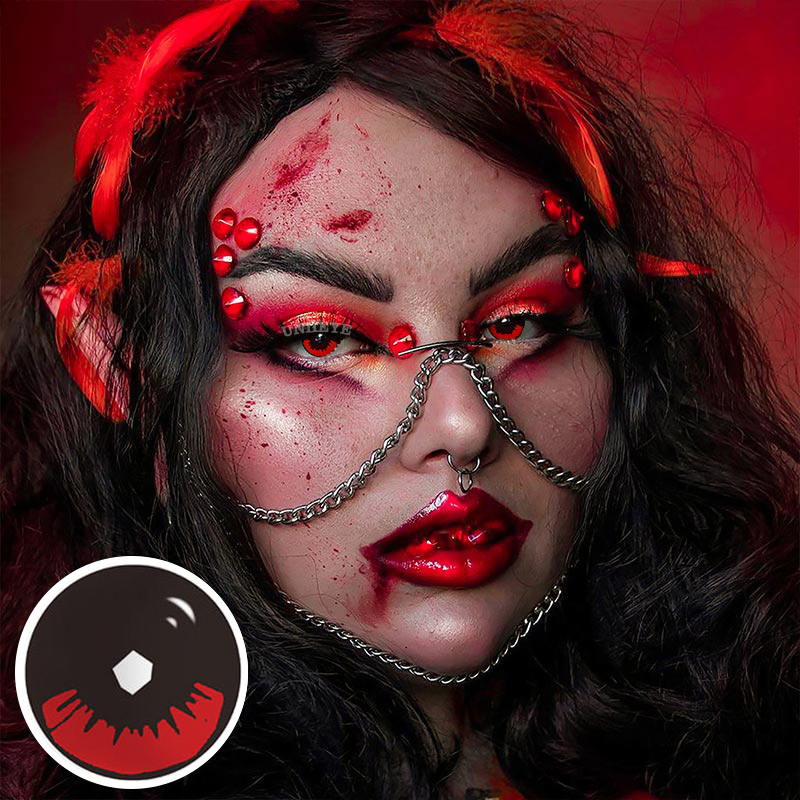 Uniieye Blind Kamado Tanjirou Prescription Cosplay Colored Contact Lenses-UNIIEYE