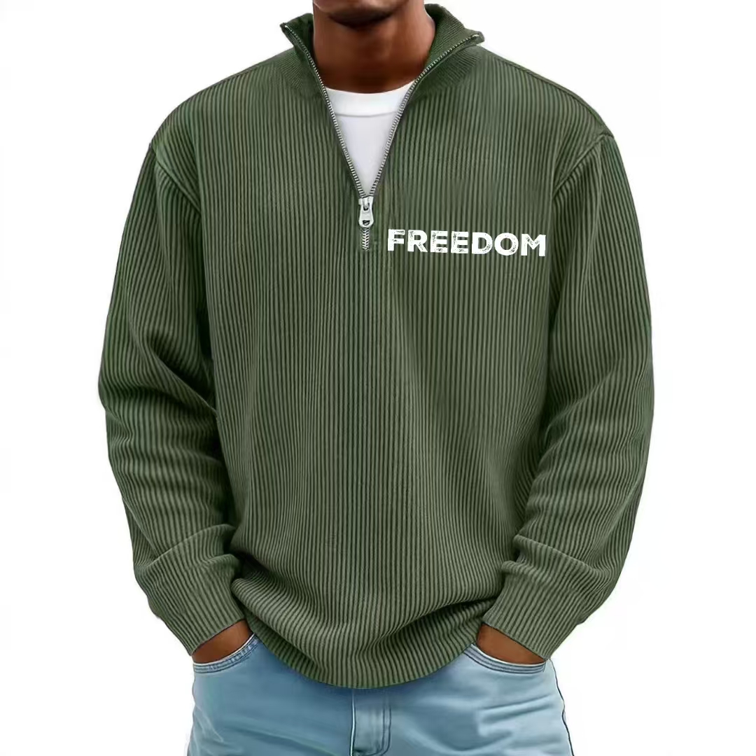 Men's Freedom Ribbed Quarter-Zip Sweatshirt-America250