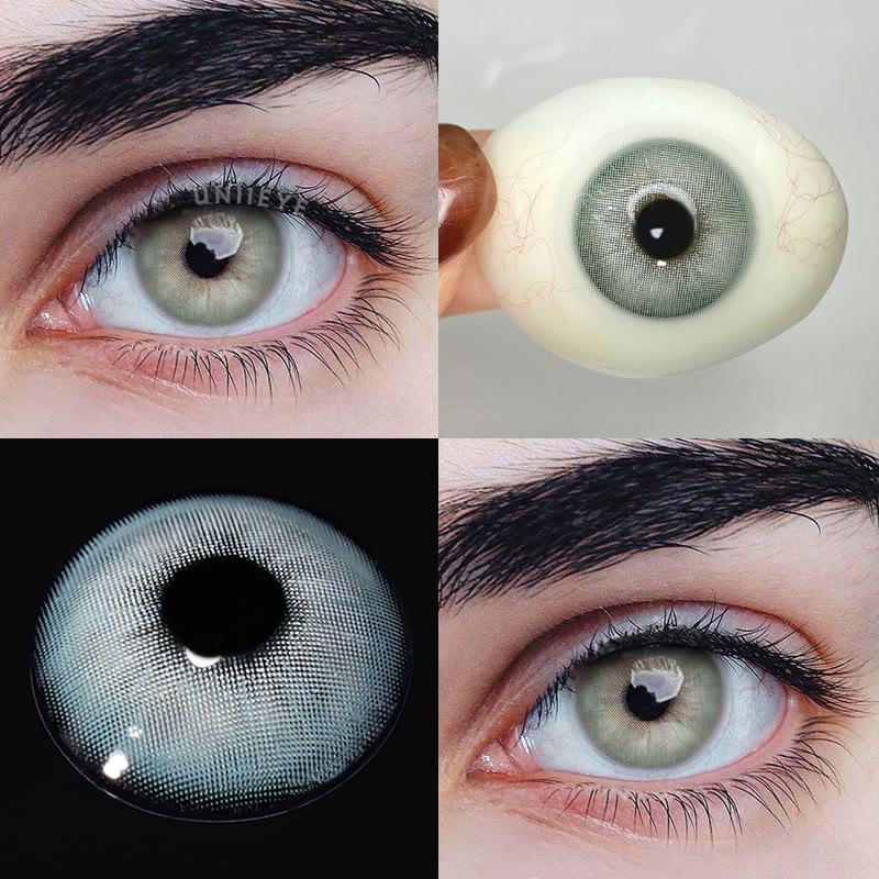 Uniieye Rome Times Green Prescription Men Colored Contact Lenses