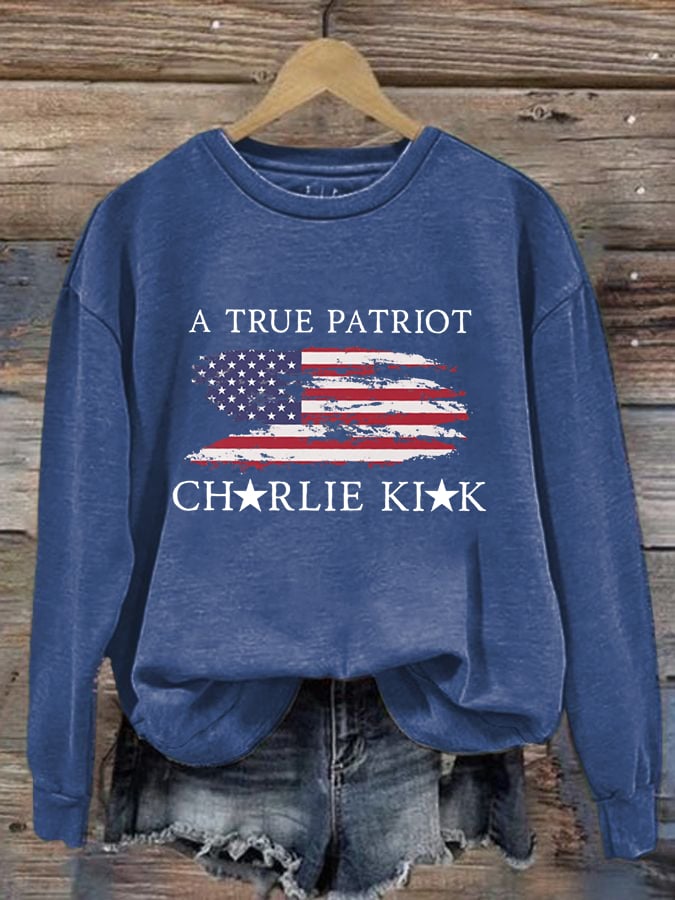 Women's Freedom American Flag Print Sweatshirt-America250