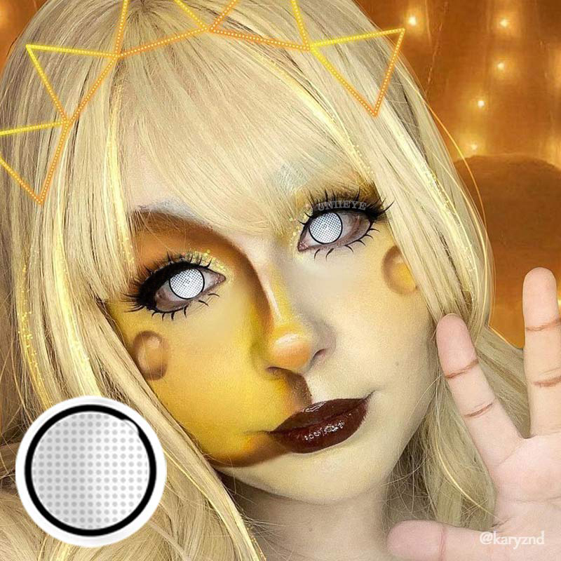 Uniieye Blind White Manson Mesh Prescription Cosplay Colored Contact Lenses-UNIIEYE