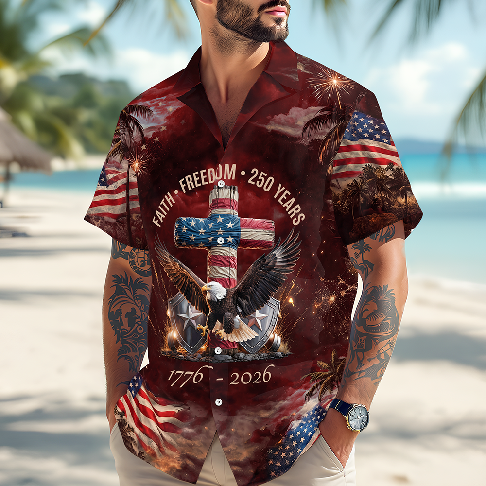 250 Years of Freedom 1776 - 2026 Eagle Patriotic Hawaii Shirt-America250