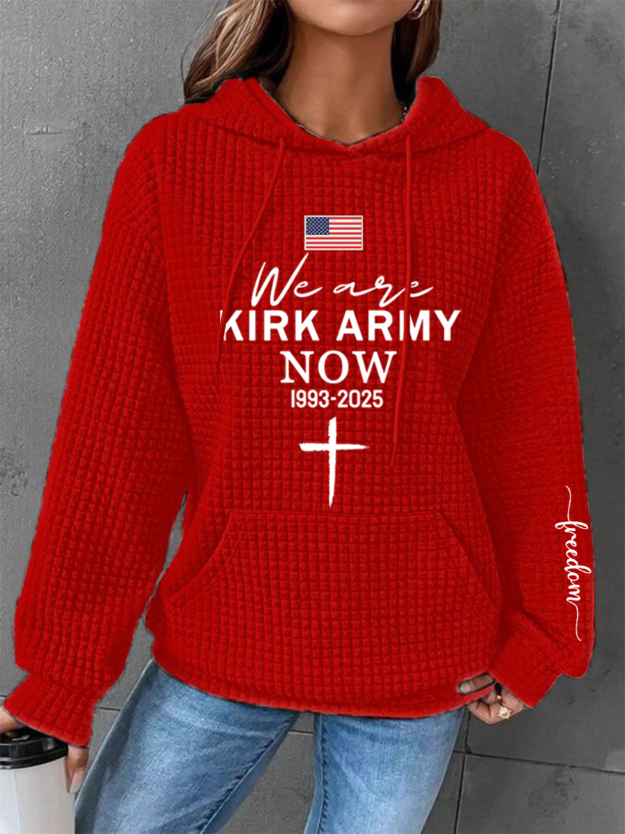 Women's We Are Kirk Army Now! R.I.P C.K Waffle Hoodie-America250
