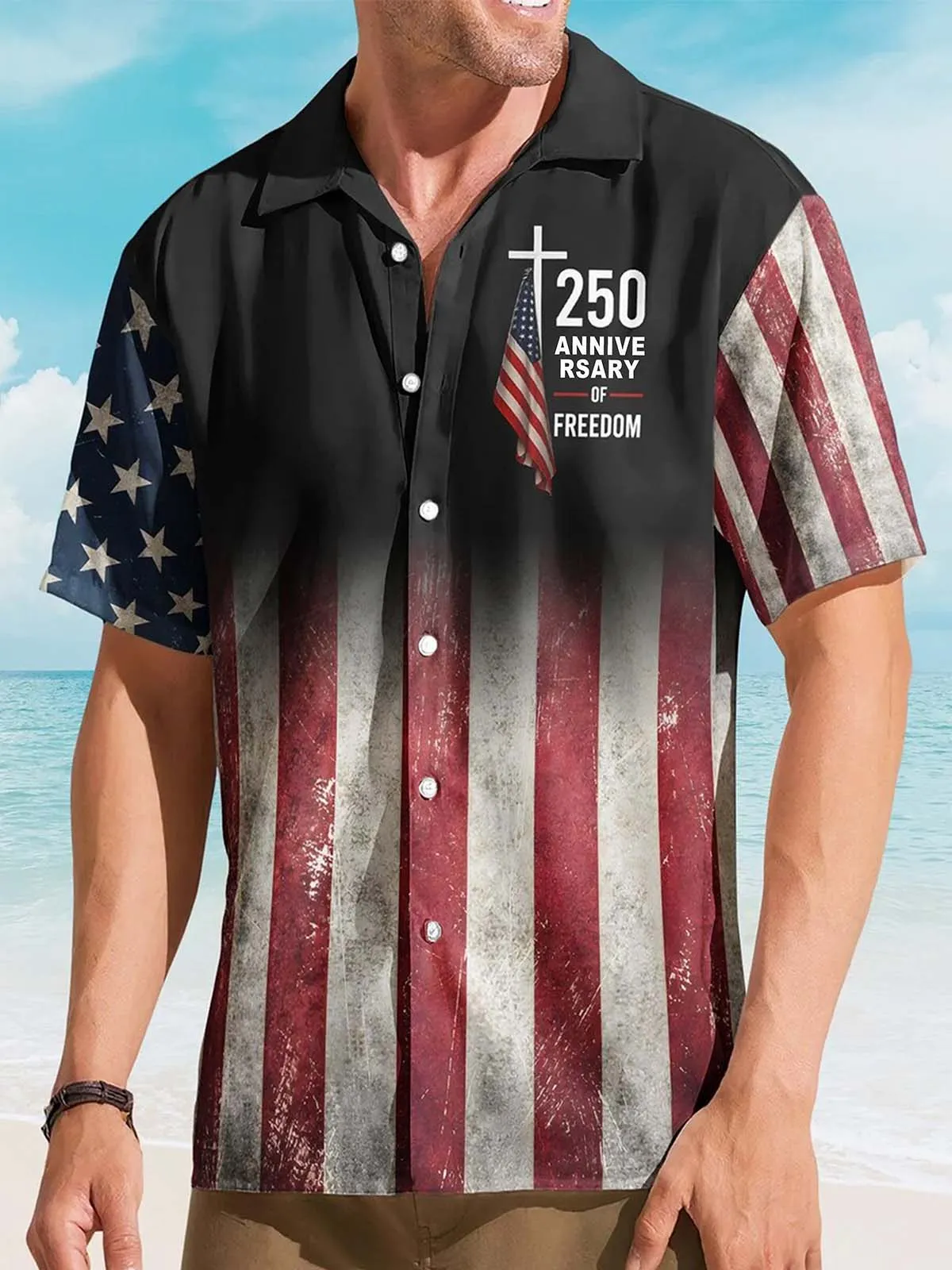 Men's America 250 Print Short Sleeve Shirt-America250