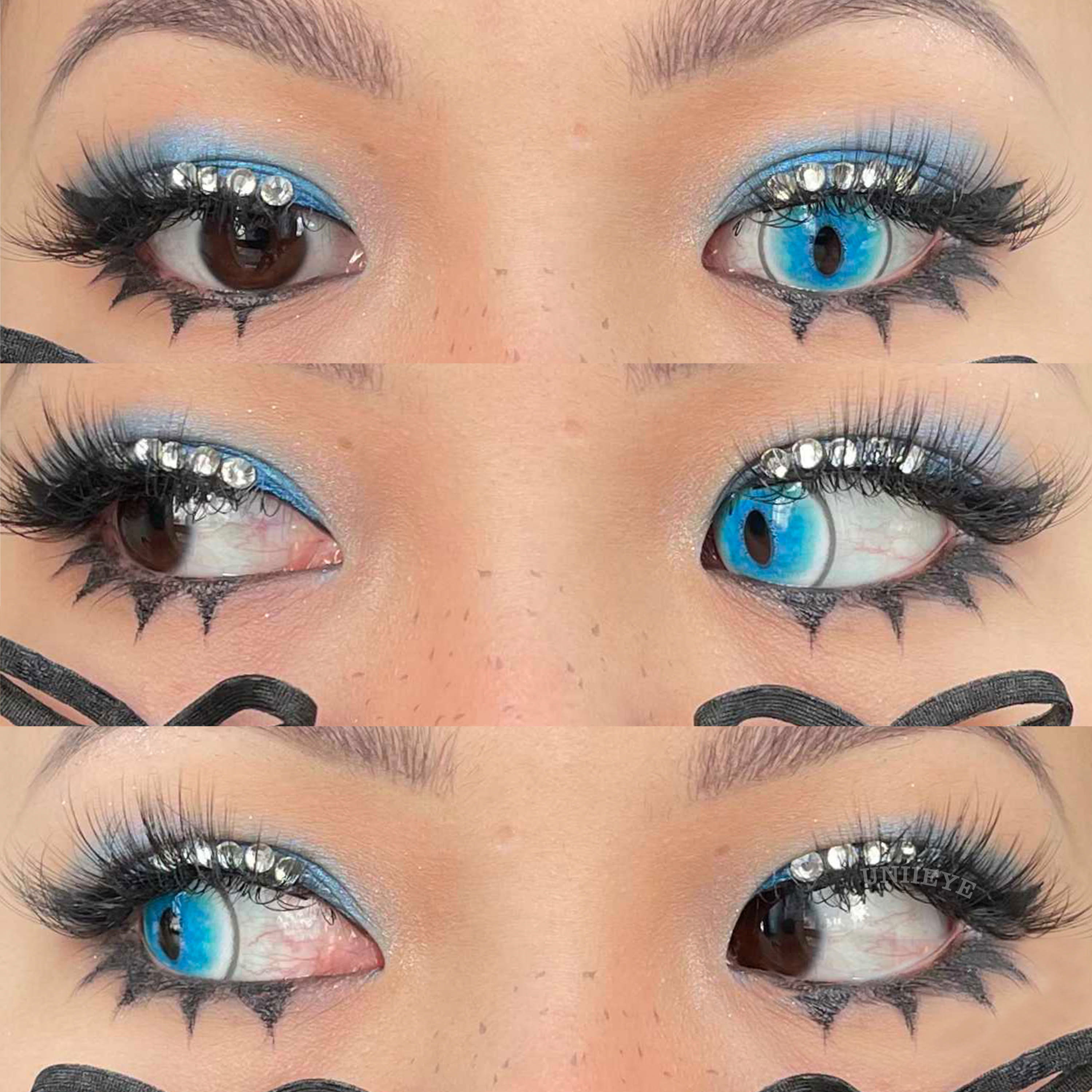 Uniieye Blind Ragdoll Cat Blue Prescription Cosplay Colored Contact Lenses-UNIIEYE