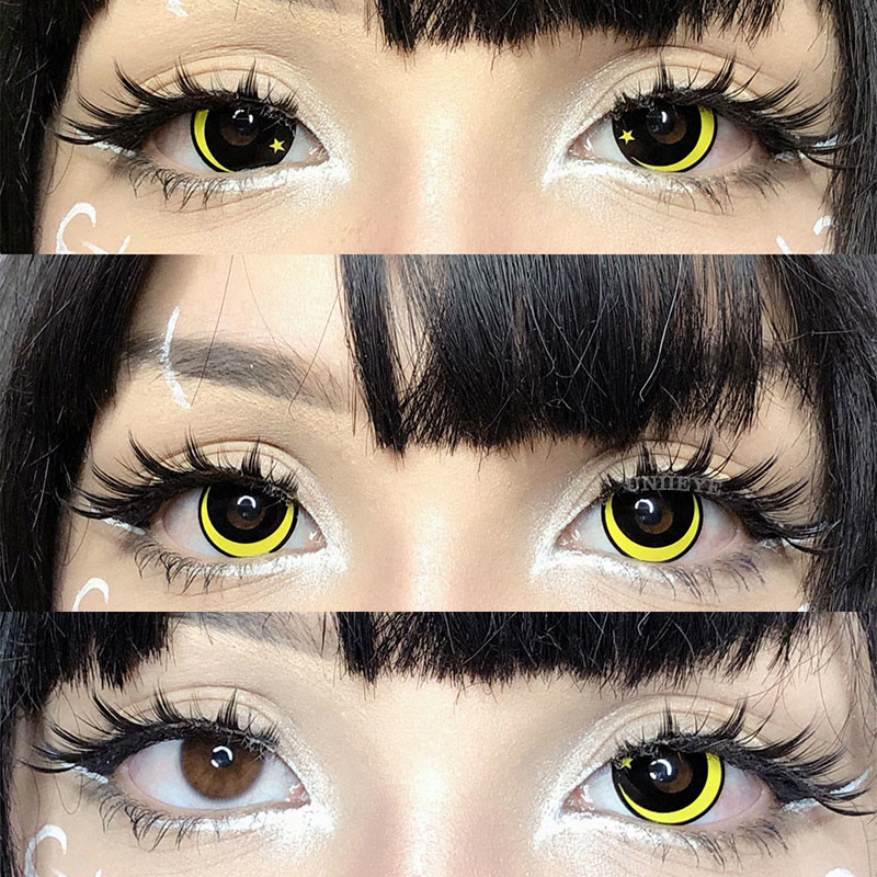 Uniieye Moon Star Yellow Cosplay Colored Contact Lenses-UNIIEYE