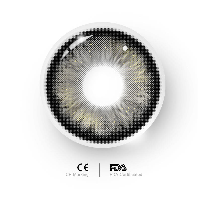 Uniieye Pearlescent Black Prescription Men Colored Contact Lenses