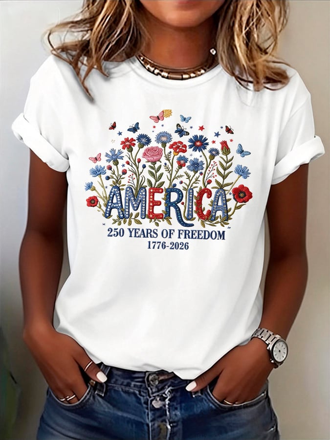 Women's Casual American 250 Commemorative T-shirt-America250