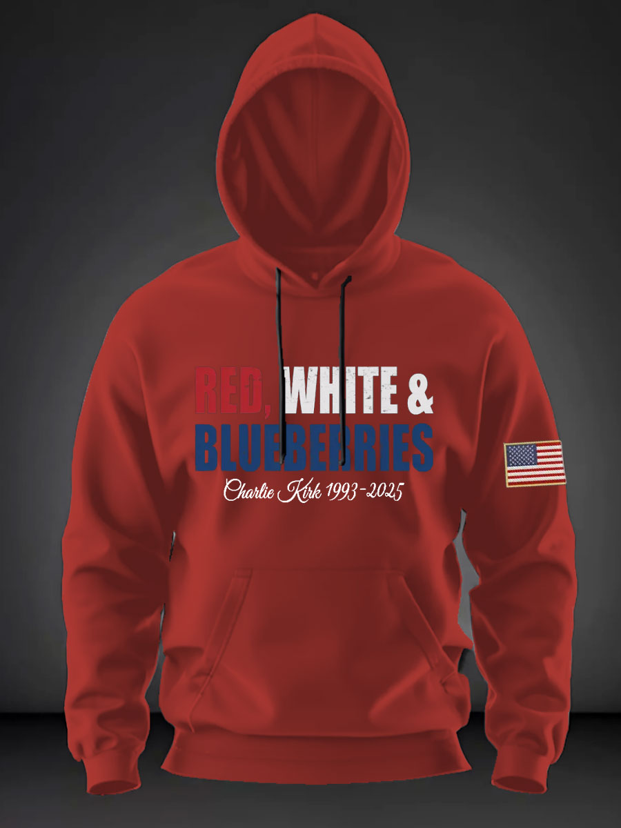 Red, White & Blueberries: Charlie Kirk 1993 - 2025 Hoodie-America250