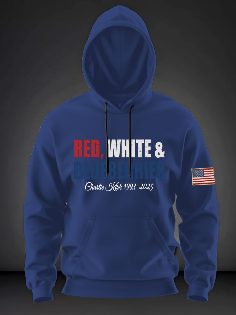 Red, White & Blueberries: Charlie Kirk 1993 - 2025 Hoodie-America250