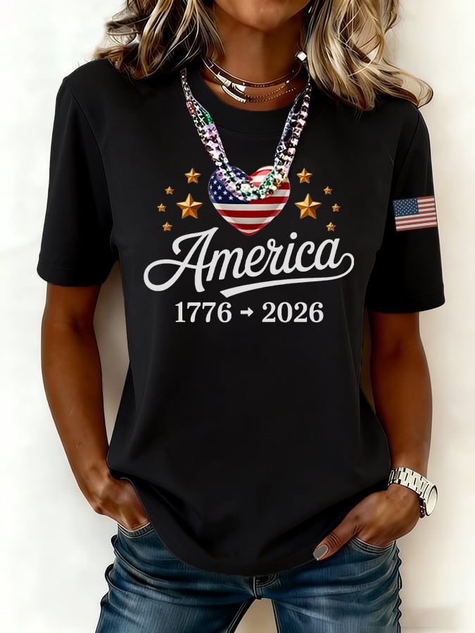 Women's casual American 250th Anniversary T-shirt-America250