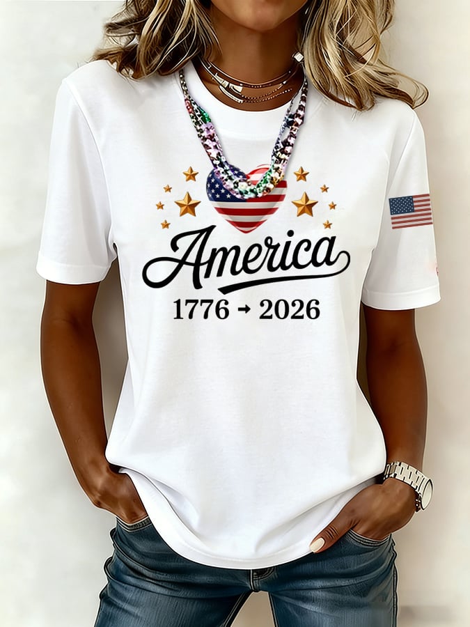 Women's casual American 250th Anniversary T-shirt-America250