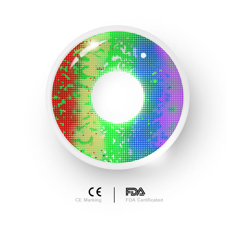 Uniieye Pride Day Multi Rainbow Prescription Cosplay Colored Contact Lenses-UNIIEYE