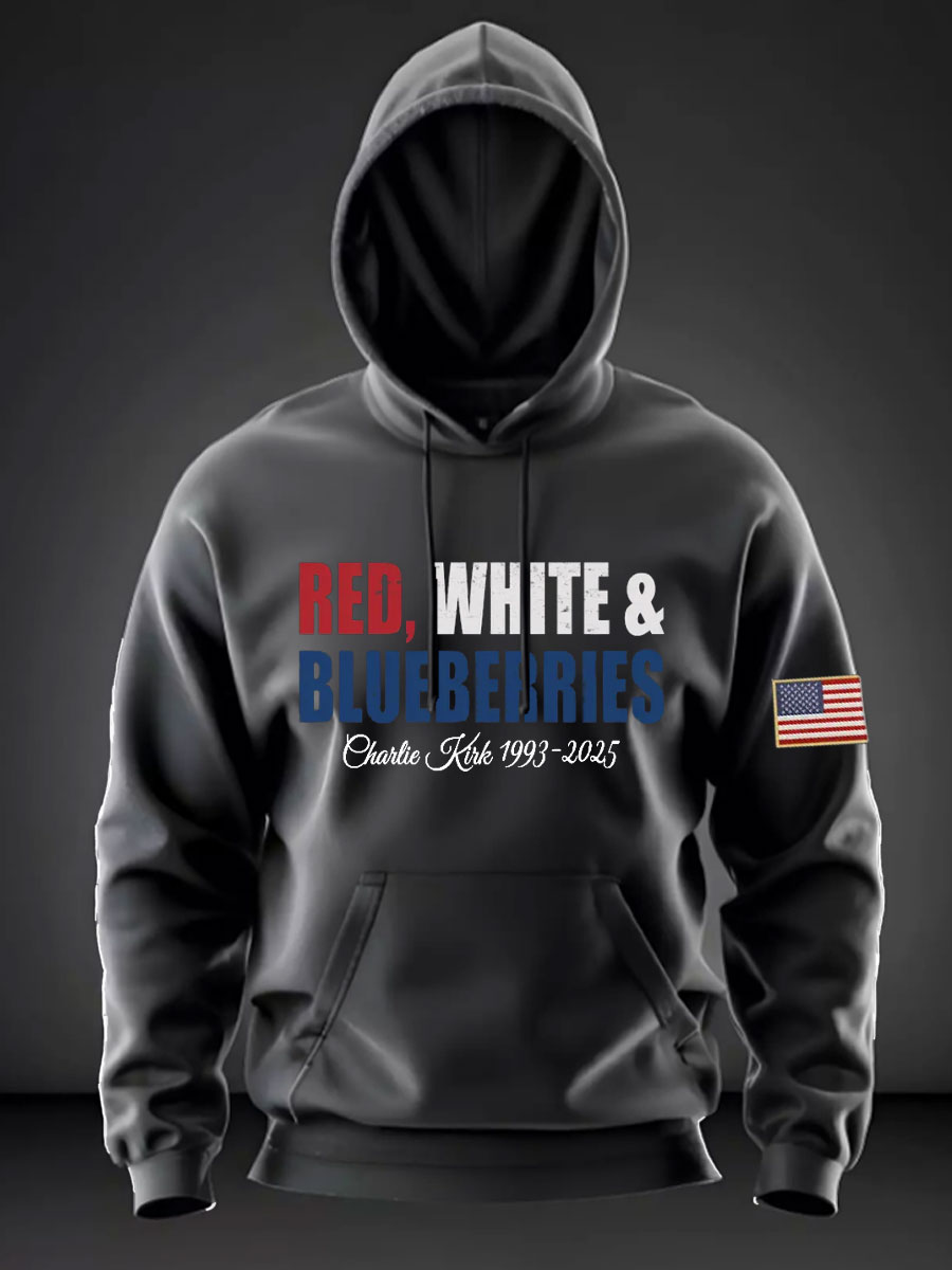 Red, White & Blueberries: Charlie Kirk 1993 - 2025 Hoodie-America250