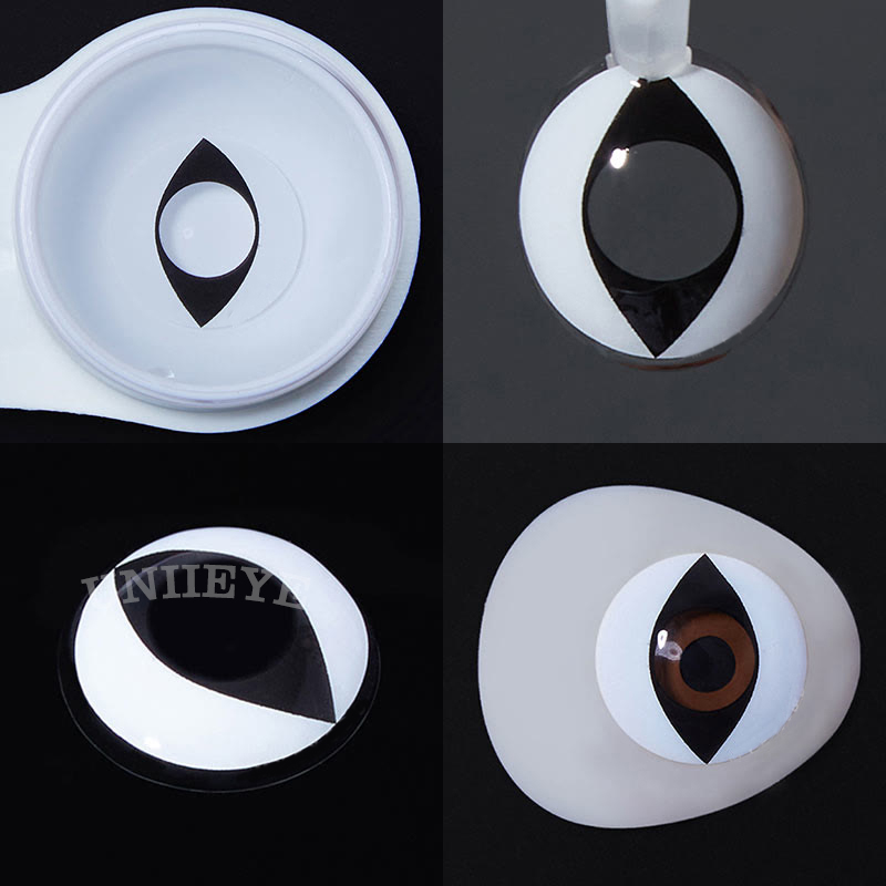 Uniieye White Cat Eye Prescription Cosplay Colored Contact Lenses-UNIIEYE