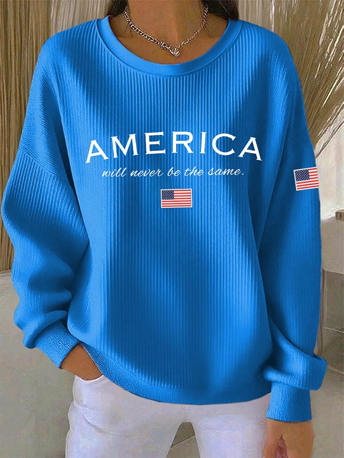 Women's America Will Never Be The Same Print Casual Sweatshirt-America250
