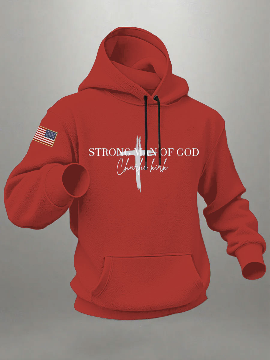 Strong Man of God - Charlie Kirk Hoodie-America250