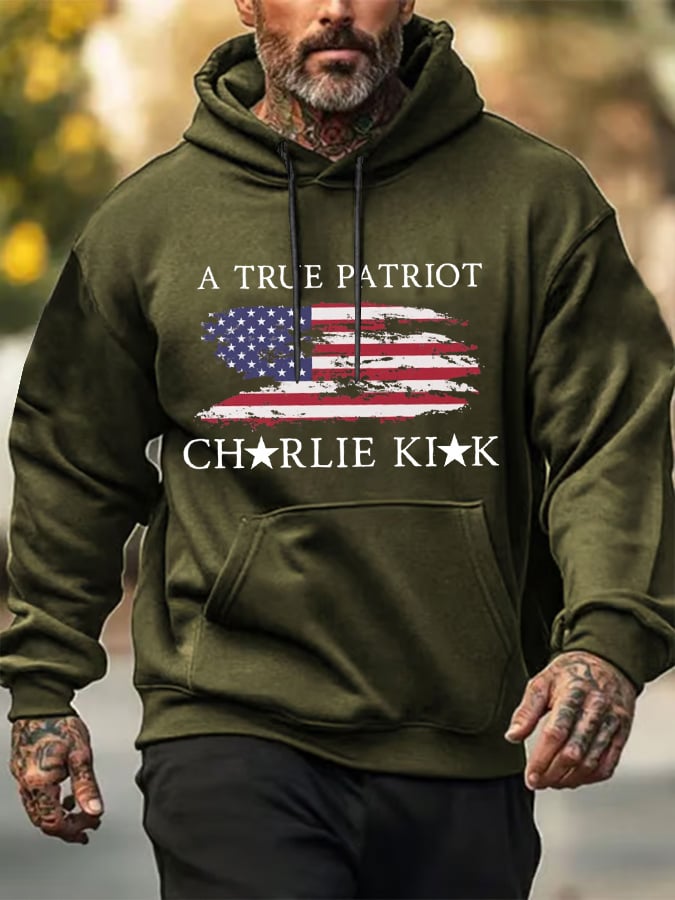 Men's Freedom American Flag Print Casuasl Hoodie-America250