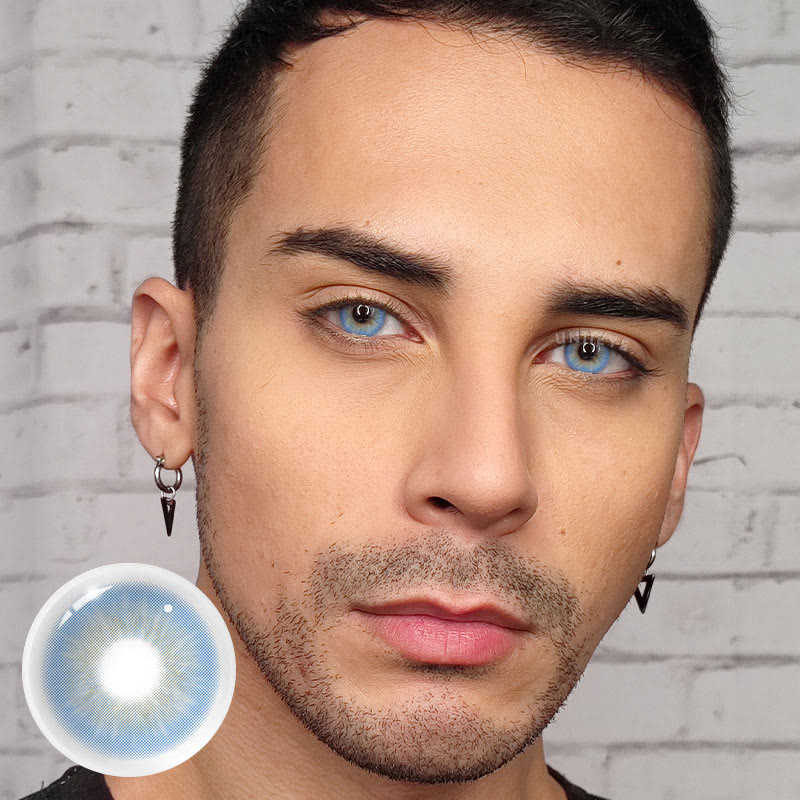 Uniieye Sin Blue Prescription Men Colored Contact Lenses