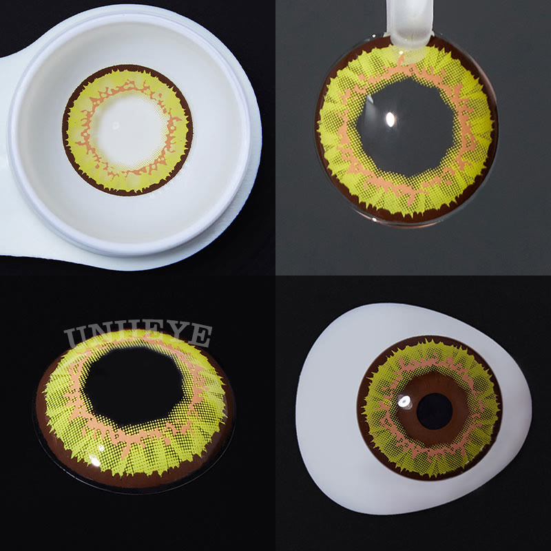 Uniieye Sunflower Yellow Brown Prescription Cosplay Colored Contact Lenses-UNIIEYE