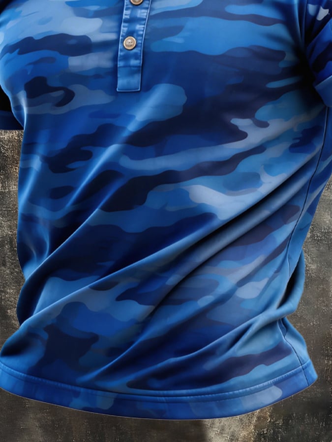 Men's Retro Patriot Camouflage Patchwork T-shirt-America250