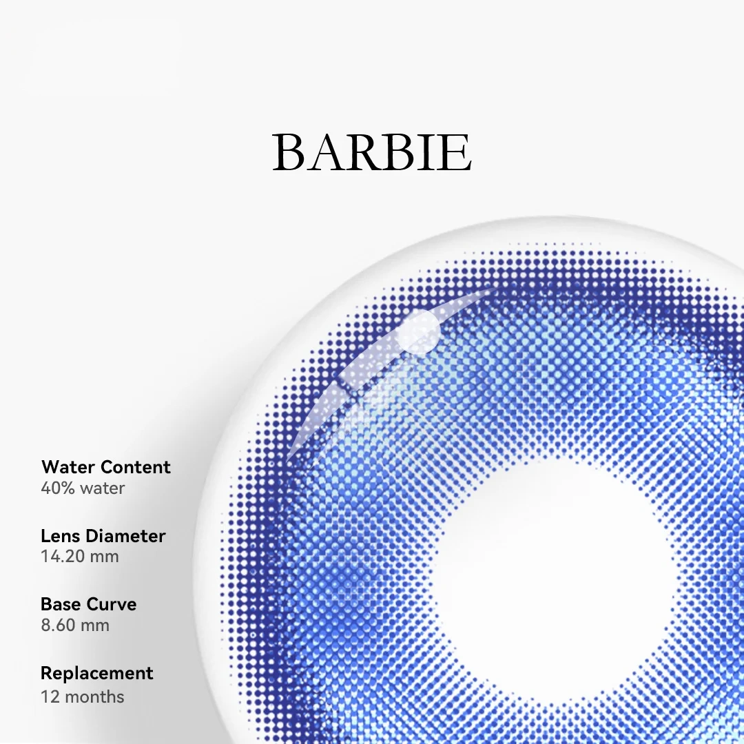 Uniieye Barbie Blue Max Prescription Colored Contact Lenses | 1 Year