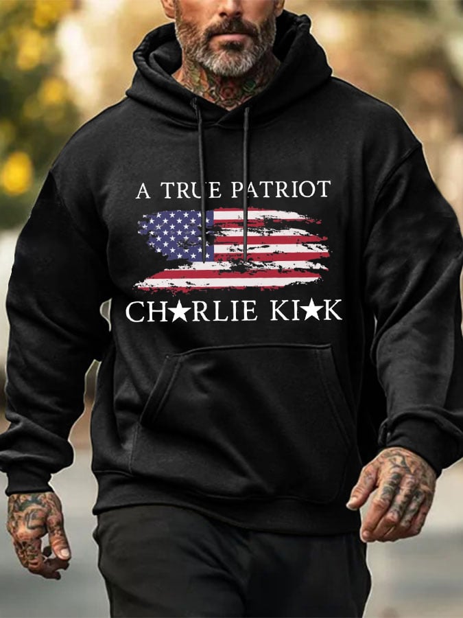 Men's Freedom American Flag Print Casuasl Hoodie-America250